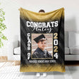 Personalized Photo Name Congrats Class Of 2024 Graduation Blanket-Blankets-Amor Custom Gifts