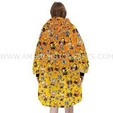 Personalized Pikachu Demon Anime Snug Oversized Wearable Hoodie Blanket-Hoodie Blanket-Amor Custom Gifts