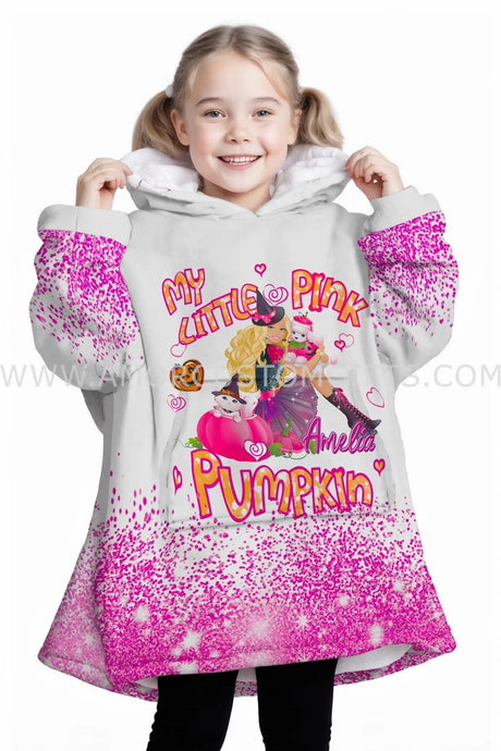 Personalized Barbie Princess Halloween Snug Oversized Wearable Hoodie Blanket-Hoodie Blanket-Amor Custom Gifts