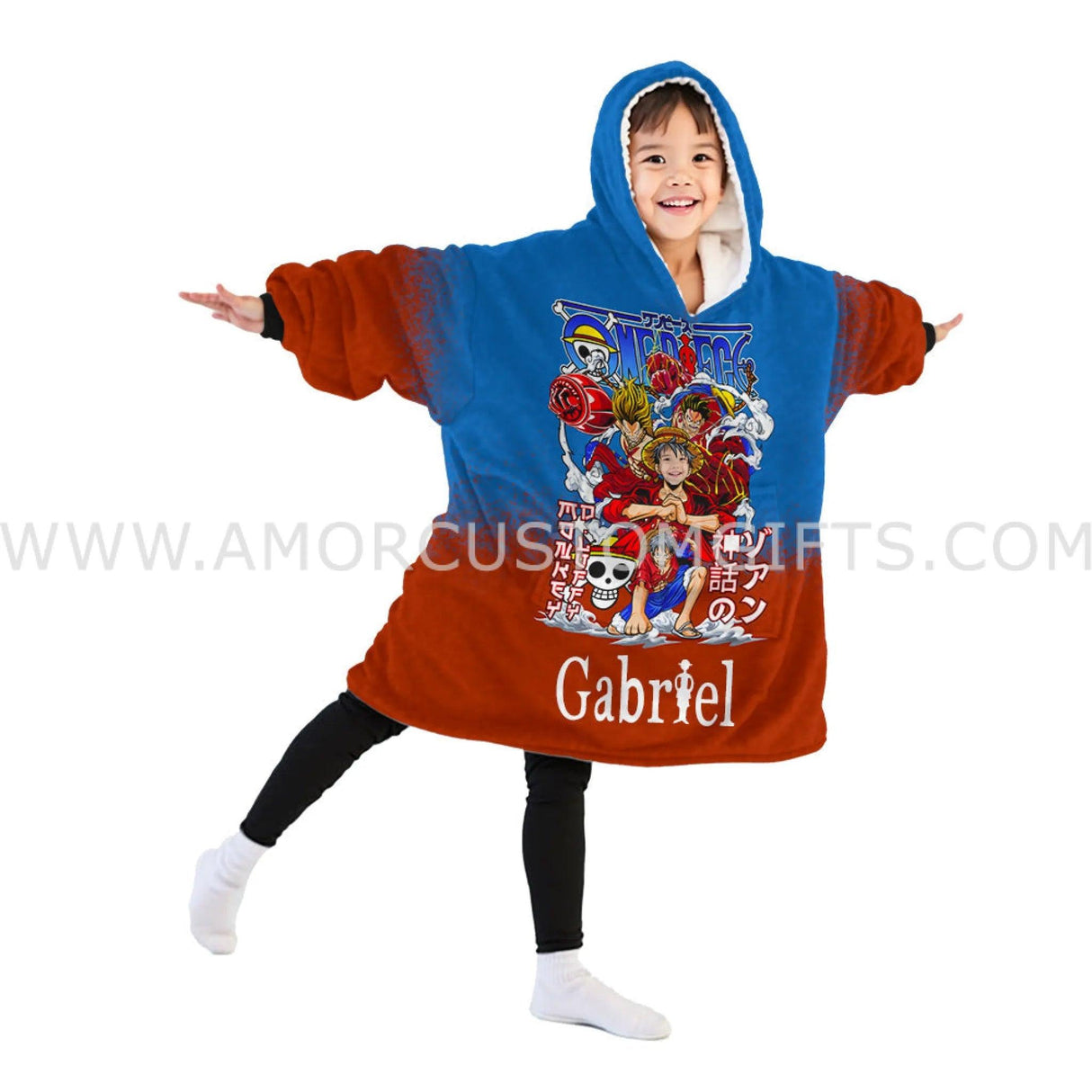 Personalized Pirate Boy Snug Oversized Wearable Hoodie Blanket-Hoodie Blanket-Amor Custom Gifts