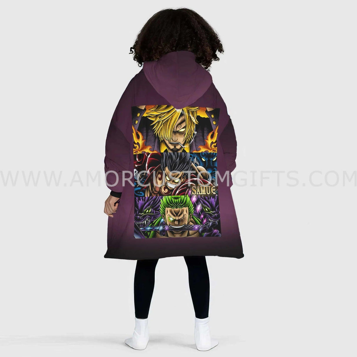 Personalized Pirate Crew Halloween Snug Oversized Wearable Hoodie Blanket-Hoodie Blanket-Amor Custom Gifts