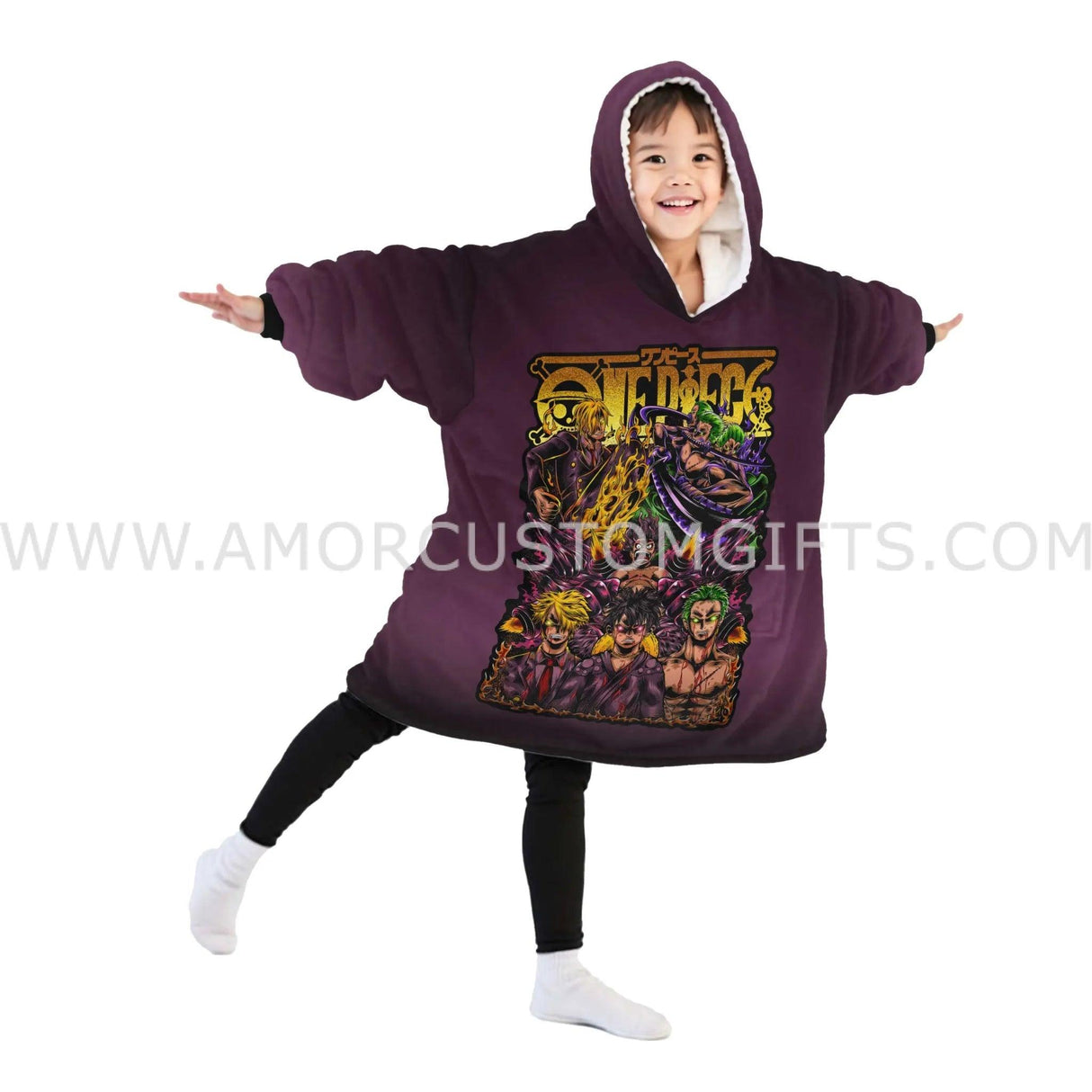 Personalized Pirate Crew Halloween Snug Oversized Wearable Hoodie Blanket-Hoodie Blanket-Amor Custom Gifts