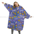 Personalized Pizza Ghosts Party Halloween Snug Oversized Wearable Hoodie Blanket-Hoodie Blanket-Amor Custom Gifts