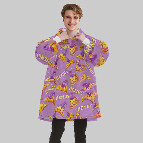 Personalized Pizza Witch Halloween Snug Oversized Wearable Hoodie Blanket-Hoodie Blanket-Amor Custom Gifts