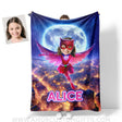 Blankets Personalized PJ Mask Owlette Girl Blanket | Custom Name & Face Girl Blanket