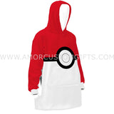 Personalized Poke Ball Pokemon Snug Oversized Wearable Hoodie Blanket-Hoodie Blanket-Amor Custom Gifts