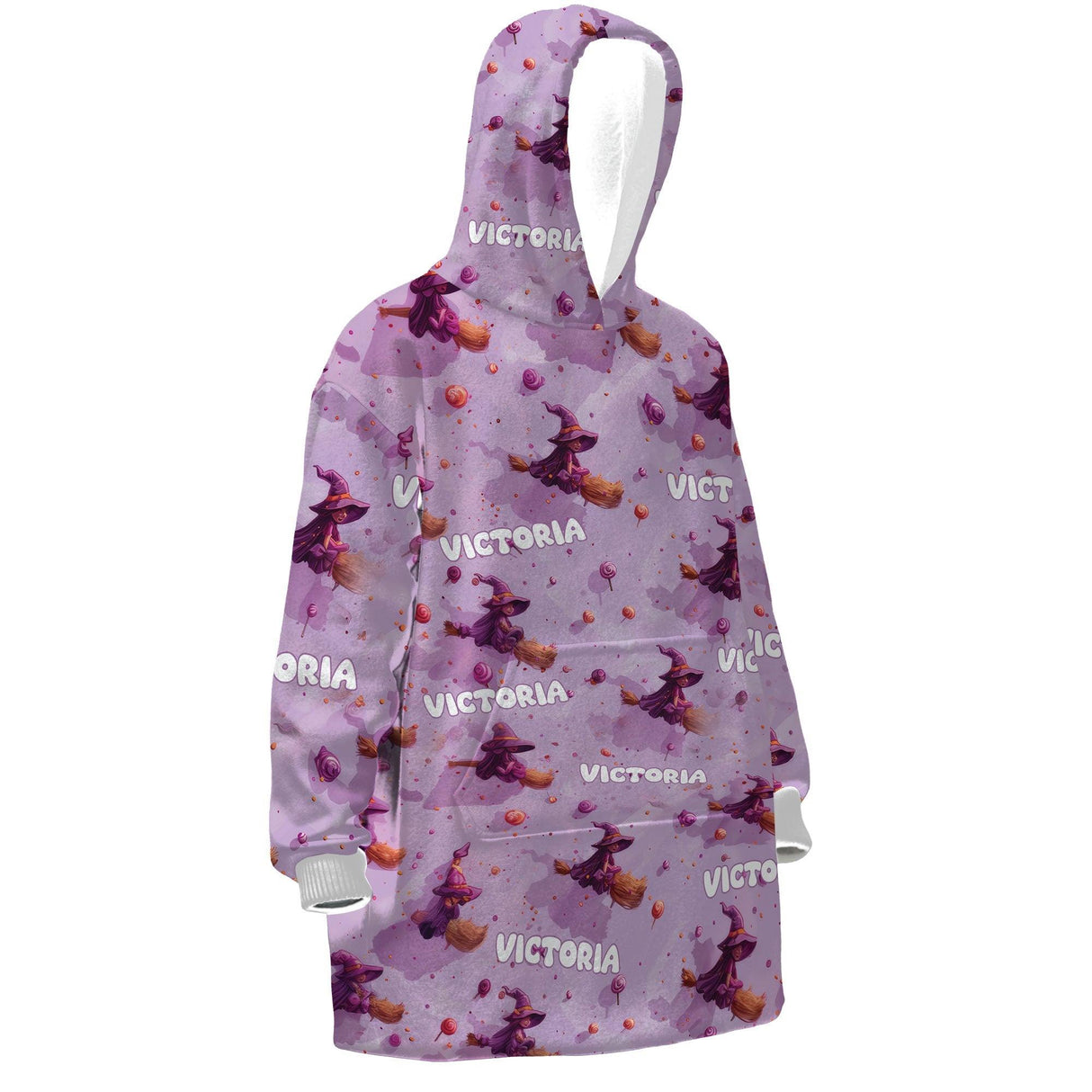 Personalized Purple Witch Snug Oversized Wearable Hoodie Blanket-Hoodie Blanket-Amor Custom Gifts