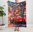 Blankets Personalized Racing Car Racing Christmas Blanket | Custom Face & Name Christmas Car Blanket