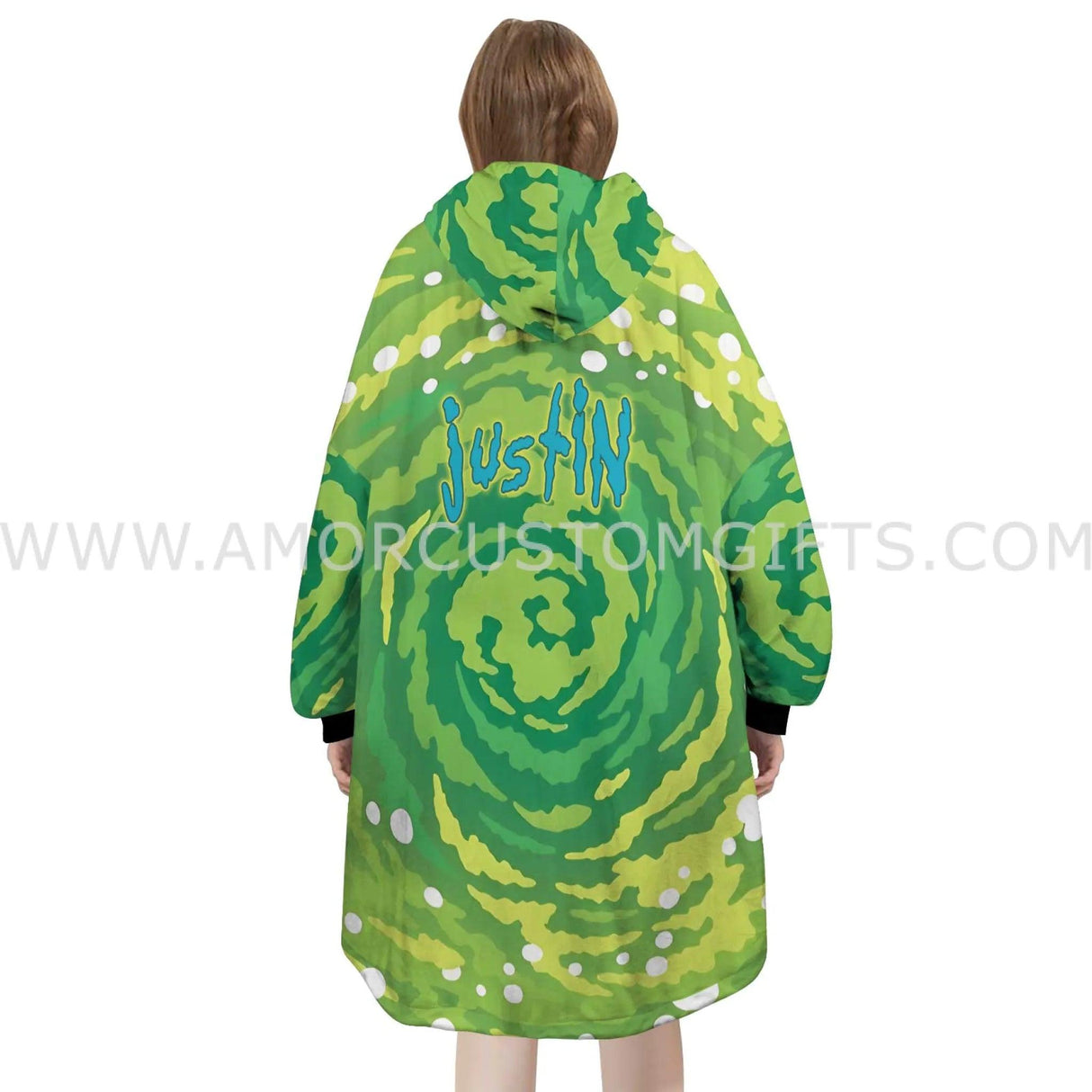 Personalized Rick and Morty Snug Oversized Wearable Hoodie Blanket-Hoodie Blanket-Amor Custom Gifts