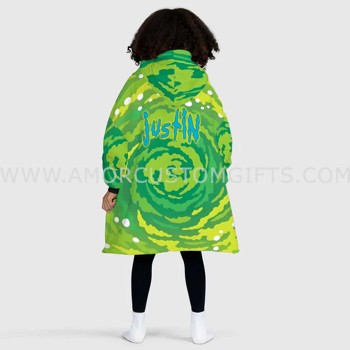 Personalized Rick and Morty Snug Oversized Wearable Hoodie Blanket-Hoodie Blanket-Amor Custom Gifts