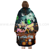 Personalized Rick And Morty The Nightmare Before Christmas Halloween Snug Oversized Wearable Hoodie Blanket-Hoodie Blanket-Amor Custom Gifts