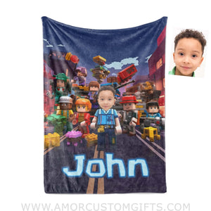 Blankets Personalized Rolox Boy Friend Team Blanket | Custom Name & Face Boy Blanket