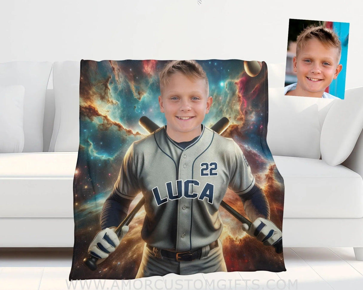 Blankets Personalized MLB San Diego Baseball Boy Padres Photo Blanket | Custom Name & Face Boy Blanket