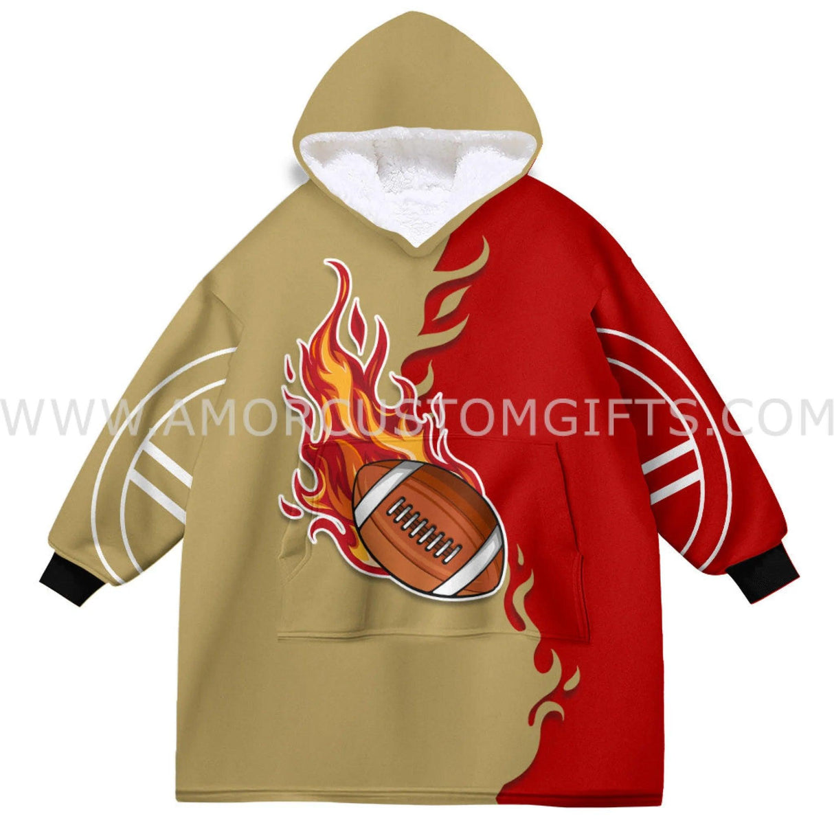 Personalized San Francico Football Snug Oversized Wearable Hoodie Blanket-Hoodie Blanket-Amor Custom Gifts