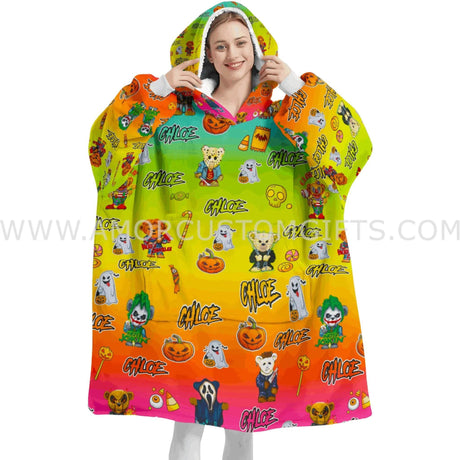 Personalized Scare Bears Horror Icons Halloween Snug Oversized Wearable Hoodie Blanket-Hoodie Blanket-Amor Custom Gifts