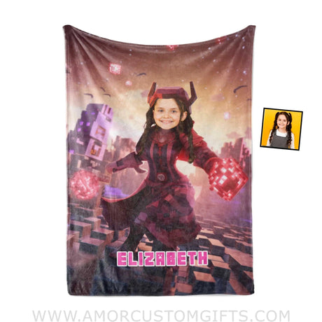 Blankets Personalized Scarlete Witch Wanda Blanket | Custom Name & Face Girl Blanket