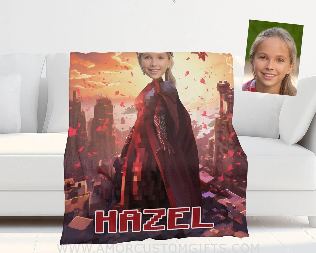 Blankets Personalized Scarlete Witch Wanda On Top Blanket | Custom Name & Face Girl Blanket