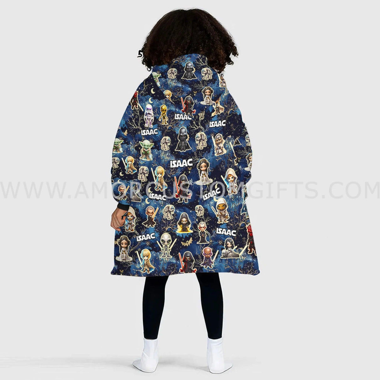 Personalized Scifi Saga Chibi Space Wars Halloween Snug Oversized Wearable Hoodie Blanket-Hoodie Blanket-Amor Custom Gifts