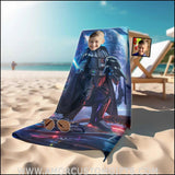 Towels Personalized Scifi Saga Star Wars Vader Boy Photo Beach Towel | Customized Name & Face Boy Towel