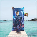 Towels Personalized Scifi Saga Star Wars Vader Boy Photo Beach Towel | Customized Name & Face Boy Towel