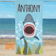 Towels Personalized Shark Bite Beach Towel, Personalized Kids Beach Towel, Fun Summer Gift, Custom Shark Beach Towel, Cute Beach Towel