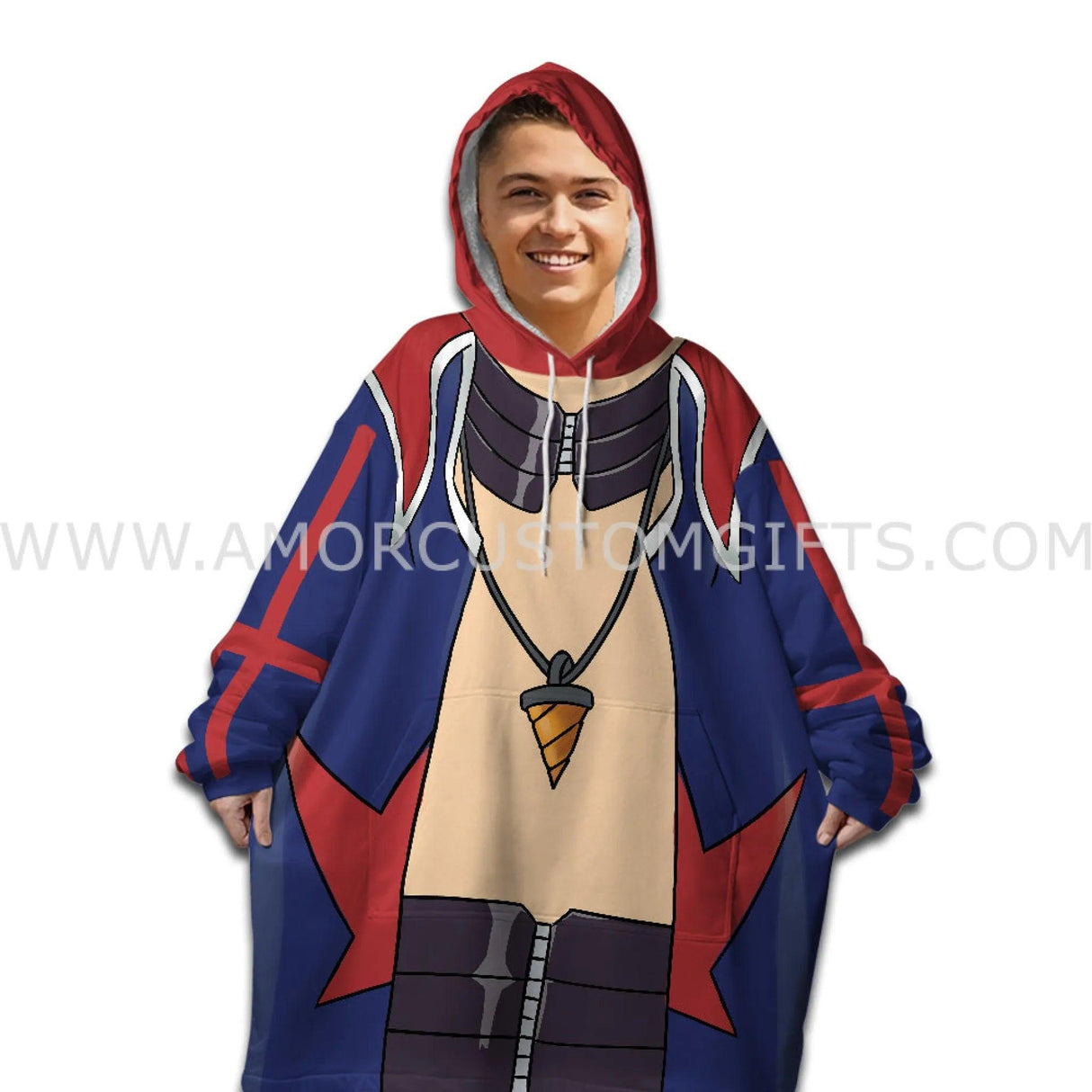 Personalized Simon - Tengen Toppa Gurren Lagann Snug Oversized Wearable Hoodie Blanket-Hoodie Blanket-Amor Custom Gifts