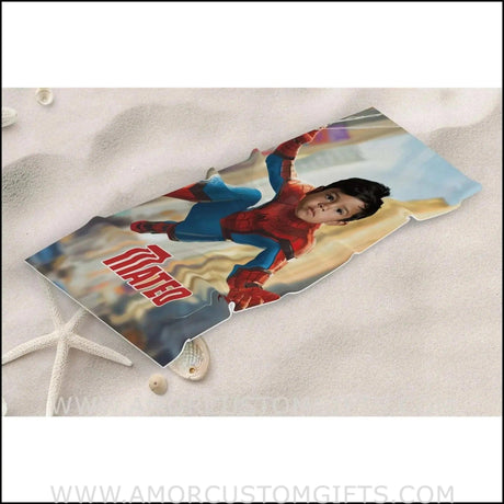 Towels Personalized Spider Boy Beach Towel | Customized Superhero Theme Pool Towel