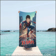 Towels Personalized Spider Boy Jumping On Road Beach Towel | Customized Superhero Theme Pool Towel