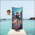 Towels Personalized Spider Boy Skating Though City Beach Towel | Customized Superhero Theme Pool Towel