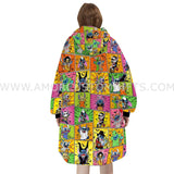 Personalized Stitch Comic Halloween Snug Oversized Wearable Hoodie Blanket-Hoodie Blanket-Amor Custom Gifts