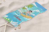 Towels Personalized Summer Boy Surfing Towel,  Custom Face & Name Beach Towel