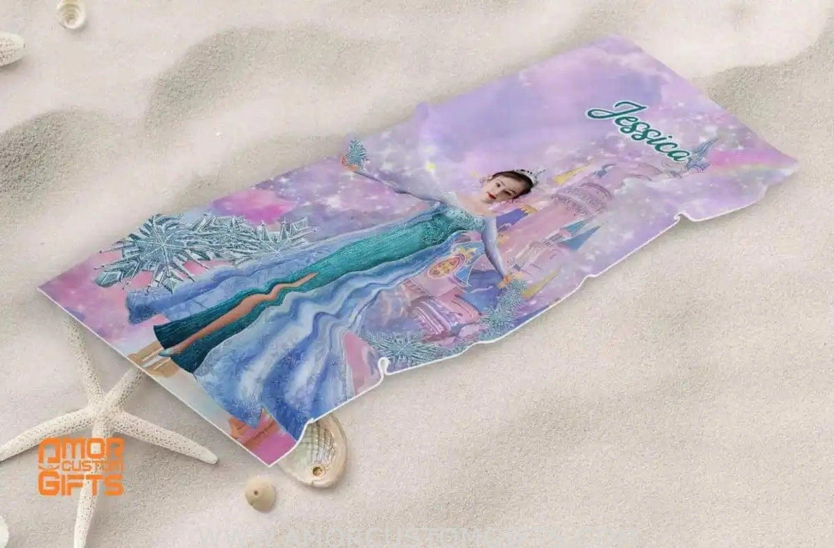 Towels Personalized Summer Fairy Tales Elsa Princess Beach Towel