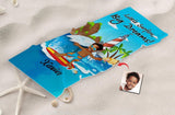 Towels Personalized Summer Little Surfers Big Dreams Boy Surfing Beach Towel