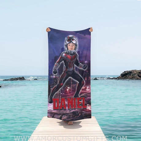 Towels Personalized Summer Superhero Ant Boy Beach Towel