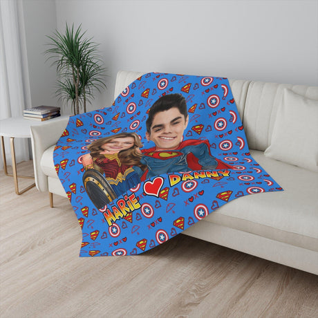 Blankets Personalized Super Heroes Couples  Wonder Woman Blanket | Custom Face & Name Boy Girl Blanket,  Customized Blanket