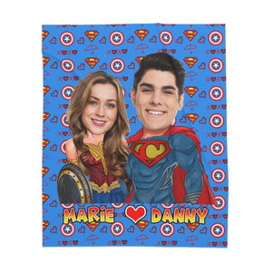 Blankets Personalized Super Heroes Couples  Wonder Woman Blanket | Custom Face & Name Boy Girl Blanket,  Customized Blanket