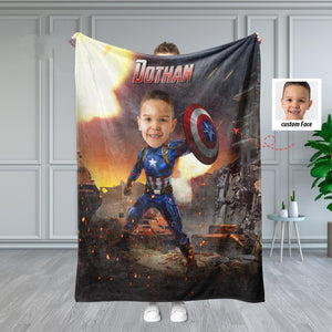 Blankets Personalized Superhero American Captain Blanket | Custom Boy Superhero Blanket,  Customized Blanket