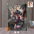 Blankets Personalized Superhero American Captain Blanket | Custom Face & Name Boy Superhero Blanket,  Customized Blanket