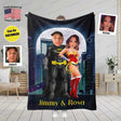 Blankets Personalized Superhero Bat Boy And Wonder Woman Blanket | Custom Superhero Couple Blanket,  Customized Blanket