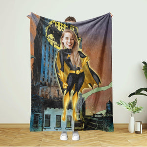 Blankets Personalized Superhero Bat Girl Blanket | Custom Face & Name Girl Blanket,  Customized Blanket