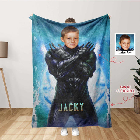 Blankets Personalized Superhero Black Panther Blanket | Custom Boy Superhero Blanket,  Customized Blanket