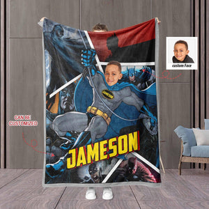 Blankets Personalized Superhero Blanket | Custom Bat Boy Hero Blanket