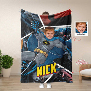 Blankets Personalized Superhero Blanket | Custom Bat Boy Hero Blanket