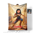 Blankets Personalized Superhero Girl Captain Blanket | Custom Name & Face Girl Blanket