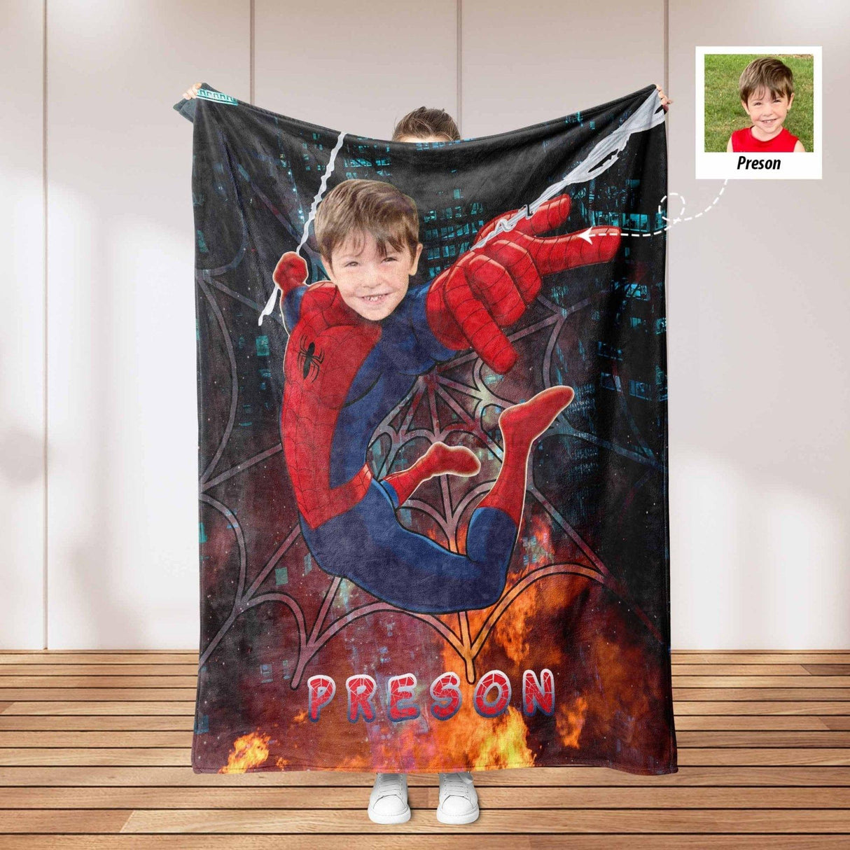 Blankets Personalized Superhero Spiderboy Shooting Webs Blanket | Custom Boy Superboy Blanket,  Customized Blanket