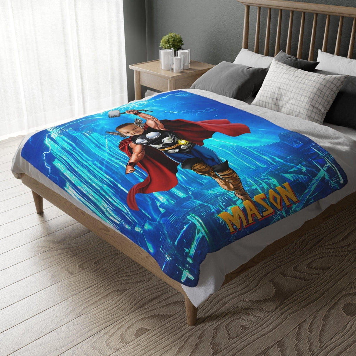 Blankets Personalized Superhero Thor In City War Blanket | Custom Boy Thor Blanket,  Customized Blanket