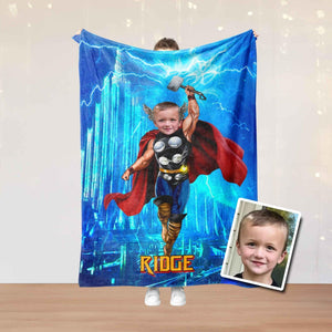 Blankets Personalized Superhero Thor In City War Blanket | Custom Face & Name Boy Thor Blanket,  Customized Blanket