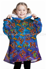 Personalized Superheroes Halloween Snug Oversized Wearable Hoodie Blanket-Hoodie Blanket-Amor Custom Gifts