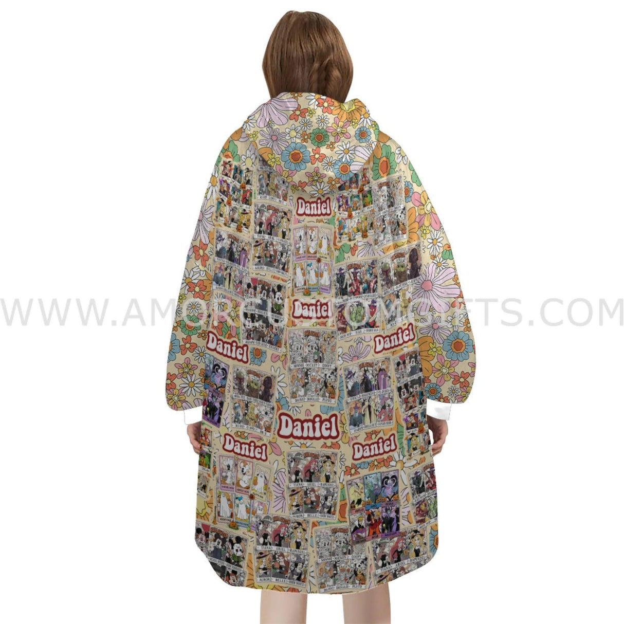 Personalized Superheroes Tarot Cards Reto Halloween Snug Oversized Wearable Hoodie Blanket-Hoodie Blanket-Amor Custom Gifts