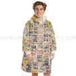 Personalized Superheroes Tarot Cards Reto Halloween Snug Oversized Wearable Hoodie Blanket-Hoodie Blanket-Amor Custom Gifts